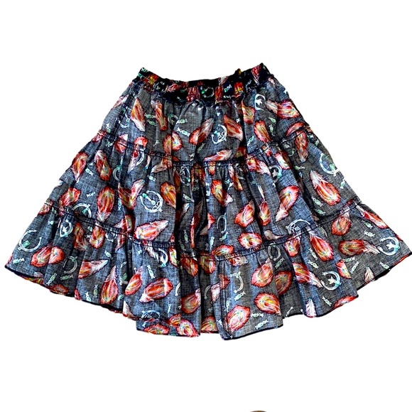 Desert West Sherry Holt Western Squaredance Skirt Feathers Horseshoes Vintage US - Picture 3 of 8